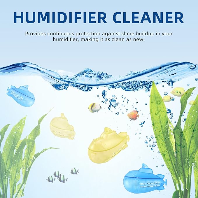 AMI PARTS Humidifier Tank Cleaner for Most Humidifier and Fish Tank, Softens Hard Water, Purifies Water, Prevents Hard Water Build-Up(Yellow & Blue Universal Humidifier Cleaner 14 pcs) - Image 4