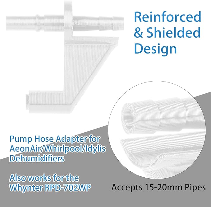 Dehumidifier Parts, Upgraded Dehumidifier Drain Adapter, Universal Fit AeonAir/Whirlpool/Idylis/Whynter RPD-702WP Units, Enhanced Drainage Efficiency (White) - Image 2