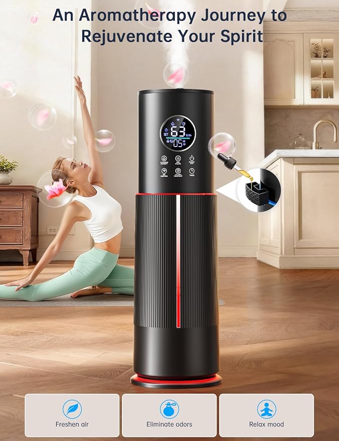 10L/2.64 Gal Humidifier for Large Room 600ft² 60H Runtime 24H Timer Auto Mode APP & Remote Control Top Fill Diffuser Aromatherapy 7 Color Lights Cool Mist Humidifier for Bedroom Home Office Plant - Image 4