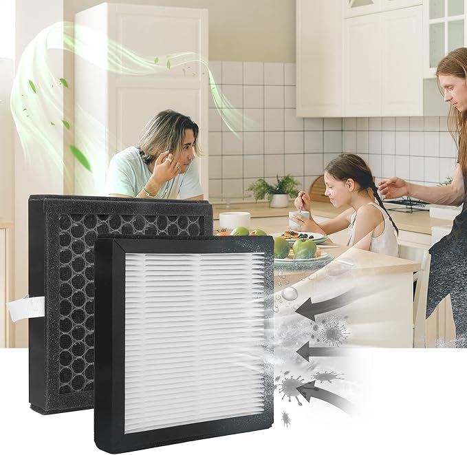 4 Packs DH02 H13 HEPA Replacement Filter Compatible with Tenergy Sorbi DH02 1000ml 2 in 1 Dehumidifier/Air Cleaner Purifier, Afloia AQ8 Q8, Honati, Hysure Q7 Purifier,2 Stages of Filtration - Image 5