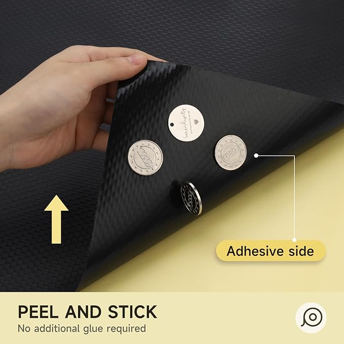 WochiTV Adhesive Shelf Liner 11.8 X 59 Inches Peel and Stick Kitchen Liner for Cabinets, Drawers Removable Protector Mat Waterproof Contact Covering for Dresser Pantry Countertops Shelves, Black - Image 4