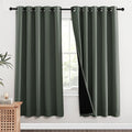 NICETOWN 100% Blackout Window Curtain Panels, Full Light Blocking Drapes with Black Liner for Nursery, 72-inch Drop Thermal Insulated Draperies (Dark Mallard, 2 Pieces, 62-inch Wide Per Panel) by NICETOWN