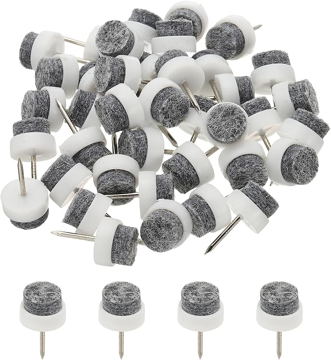 PATIKIL 14 mm Nail-on Felt Pads, 72 Pcs Round Felt Furniture Sliders Pads Heavy Duty Floor Protectors for Wooden Chair Sofa Cabinet Table Leg Feet Hardwood Floors, White by PATIKIL