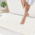 Smiry Luxury Chenille Bathroom Rugs 34x21, Extra Soft and Absorbent Shaggy Bath Mat, Machine Washable, Non-Slip Plush Carpet Runner for Tub, Shower, and Floor, Home Decor Accessories, Ivory by Smiry