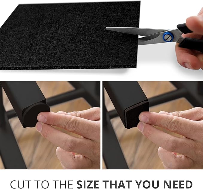 Felt Furniture Pads X-PROTECTOR 8 PCS - Premium 6” x 4 3/8” Heavy Duty Black Felt Sheets! Cut Large Furniture Pads to The Size You Need - The Best Felt Floor Protectors for Any Hard Floor! - Image 4