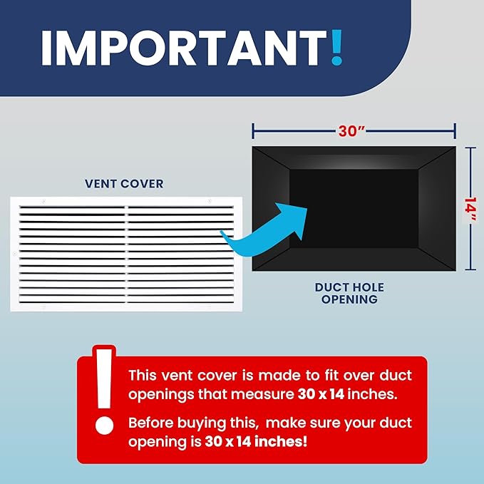 30x14 Inch (Duct Opening) Air Return Vent Cover Decorative – Premium Aluminum AC Vent Cover for Ceiling & Wall, Rustproof Grille, Ideal for Home HVAC Grille, Durable & Easy to Install by ACLAMINAIRE - Image 4