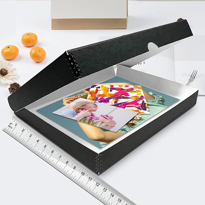 Lineco 11x14 Black Clamshell Archival Folio Storage Box. Acid-Free with Metal Edge, Preserve Photos or Documents, Crafts, DIY. (Pack of 2) - Image 3