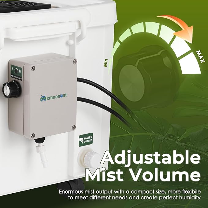 Mxmoonant 20kg/H Ultrasonic Mist Maker DIY Humidifier Kit, Adjustable Mist Volume | Automatic Water Filling | Humidity Controller Cool Mist Humidifier for Mushroom Growing, Greenhouses 110V - Image 5