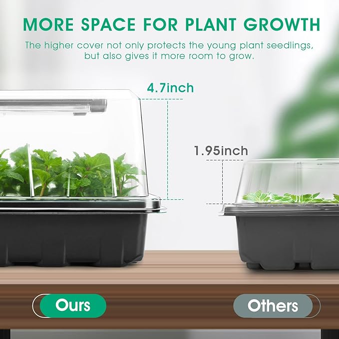 Seed Starter Tray with Grow Light, 96-Cell Seed Starter Kit, Seedling Starter Trays with Humidity Domes, Automatic Timer, Adjustable Light Indoor Gardening Plant Germination Trays - Image 3