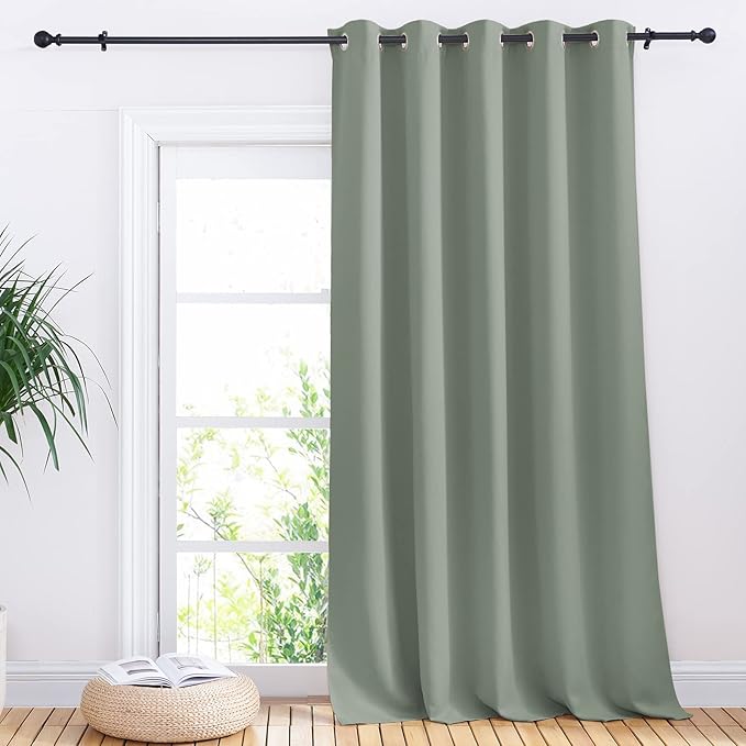 NICETOWN Window Blackout Curtain Panel for Living Room, Sage Green, 1 Panel, 70 x 95 inch, Thermal Insulated Blackout Drape/Drapery for Loft, Guestroom by NICETOWN