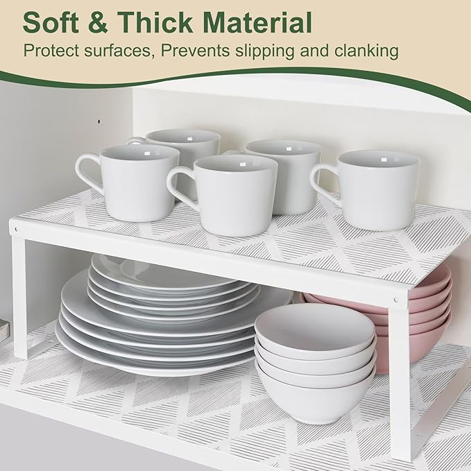 Shelf Drawer Liner for Kitchen Cabinets Non-Adhesive Shelf Liner Paper Non-Slip Strong Grip Drawer Liner Cabinet Liners Thickened Easy to Clean for Tool Box Pantry (Striped, 12In x 30FT) - Image 9