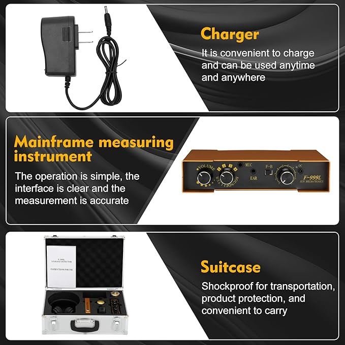Underground Water Leak Detector, Water Pipe Leak Detector, Two Size Sensors Precise Positioning, High-Sensitivity Digital Display Leakage Sensor, Carrying Case - Image 3