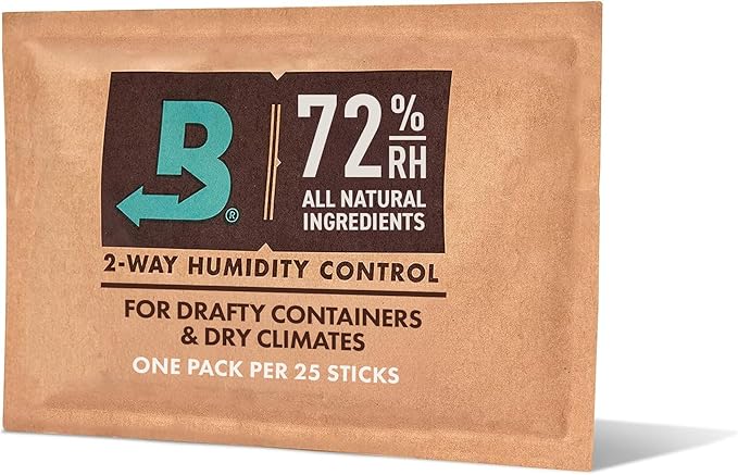 Boveda 72% Two-Way Humidity Control Pack for Storing Up to 25 Items – Single – for Wood Containers – Moisture Absorber – Humidifier Pack – Individually Wrapped Hydration Packet by Boveda
