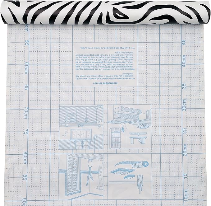SimpleLife4U Self Adhesive Furniture Protect Paper Moisture Proof Shelf Liner 300cm,Zebra Stripe Valentine's Day Gift - Image 4