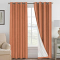 H.VERSAILTEX 100% Blackout Curtains for Bedroom Thermal Insulated Linen Textured Curtains Heat and Full Light Blocking Drapes Living Room Curtains 2 Panel Sets, Orange, 52x108 Inch by HVERSAILTEX