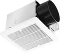 Tech Drive Bathroom Fan - 130 CFM, 0.8 Sone, No Attic Access Needed, 6-Inch Duct Very Quiet Ventilation Exhaust Fan with Humidity Sensor, Easy to Install Ceiling Mounted, White by TechDrive