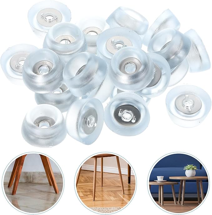 NOLITOY 50Pcs Silicone Furniture Foot Pads with Screws, Non-Slip Table and Chair Leg Protectors, Moisture-Resistant Soft Rubber Cushions for Sofa and Table Legs, Furniture Floor Protectors - Image 5