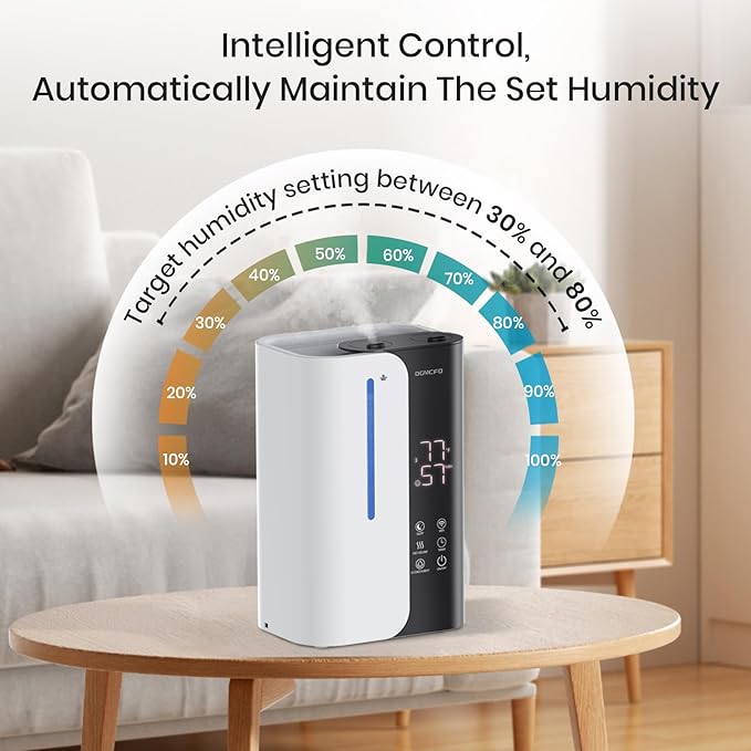 Cool Mist Humidifiers for Bedroom and Plants & Baby, Top Fill 5L Large Room Smart Humidifier for Home Nursery, 28 dB Quiet 50H Runtime Bedroom humidifier with Essential Oils - Image 2
