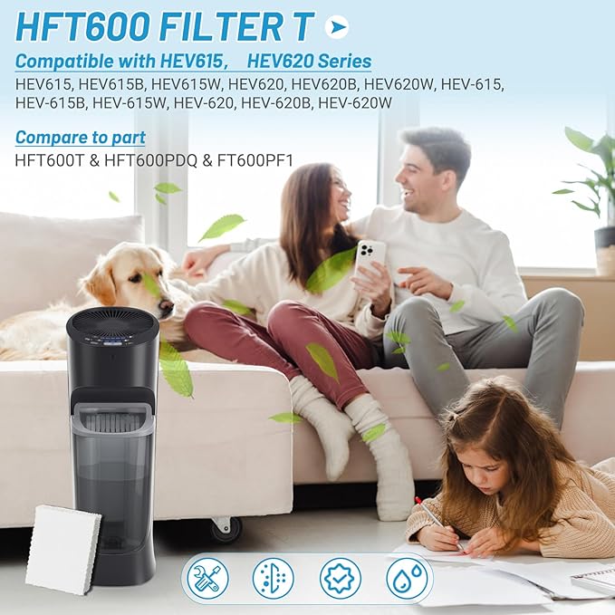 Lemige HFT600 Humidifier Filter T for Honeywell Hev615 Hev620 Top Fill Tower Humidifier, Compatible with Honeywell Replacement Wicking Filter T HFT600, Compare to Part HFT600T HFT600PDQ - Image 2