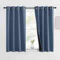 NICETOWN 100% Blackout Curtain with Black Liner, Thermal Insulated 2-Layer Lined Drape, Room Warming Small Window Drapery for Dining Room (Stone Blue, 1 Panel, 46 inches W by 54 inches L) by NICETOWN