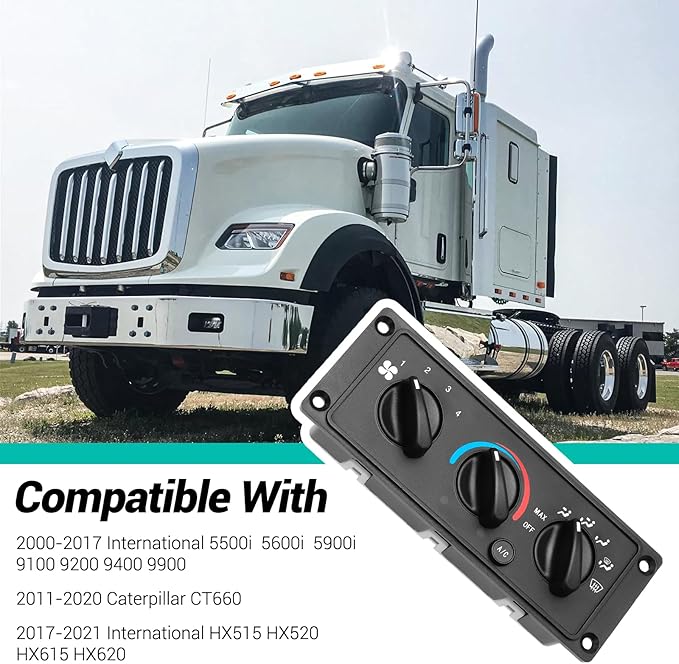 3518702C93 AC Climate Control Module Compatible with 2000-2017 International 5500i 5600i 5900i 9100 9200 9400 9900/2011-2020 CAT CT660/2017-2021 International HX515 HX520 HX615 HX620 HVAC Panel Unit - Image 4
