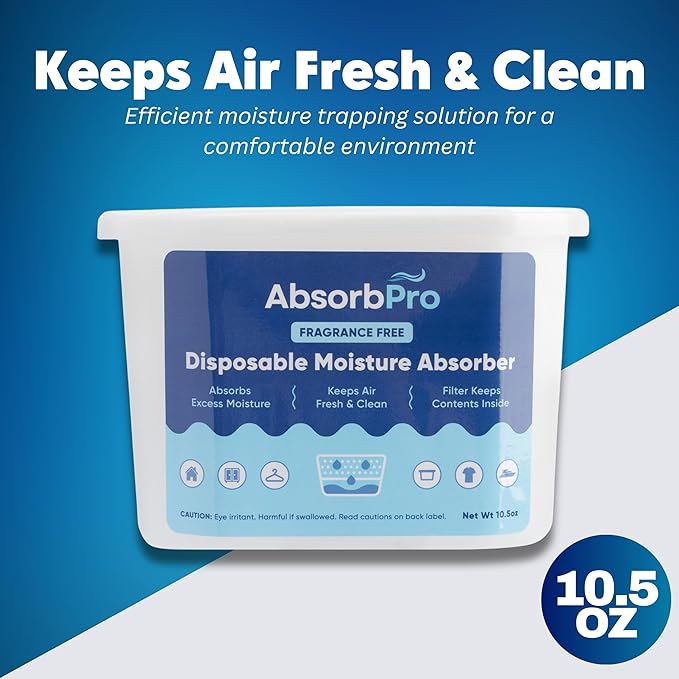 Moisture Absorber Tub Fragrance Free - 6-Pack - 10.5 oz Unscented Disposable Odor Eliminator Box & Dehumidifier for Garage, Home, Kitchen, Bedroom, Bathroom, Closet, Cars, and Boats - Image 2