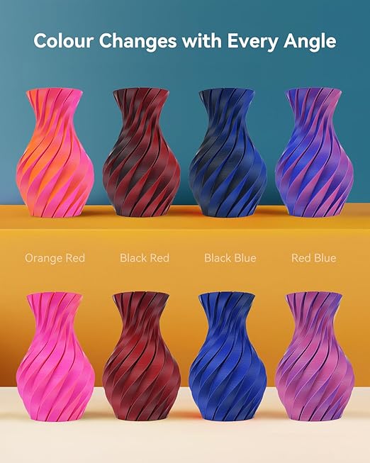 Matte PLA Filament 1.75mm, 1kg(2.2lbs) 3D Printer Filament, Smooth Matte Finish, Less Brittle, Dual Color Appearance from Different Angles, OrangeRed - Image 4