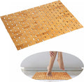 Bamboo Bath Mat Bathroom Rugs Floor Wood Shower Bathtub Waterproof Non Slip Accessories 16x24 Inch Easy to Clean, Natural, 1 pc by Fovlaurs