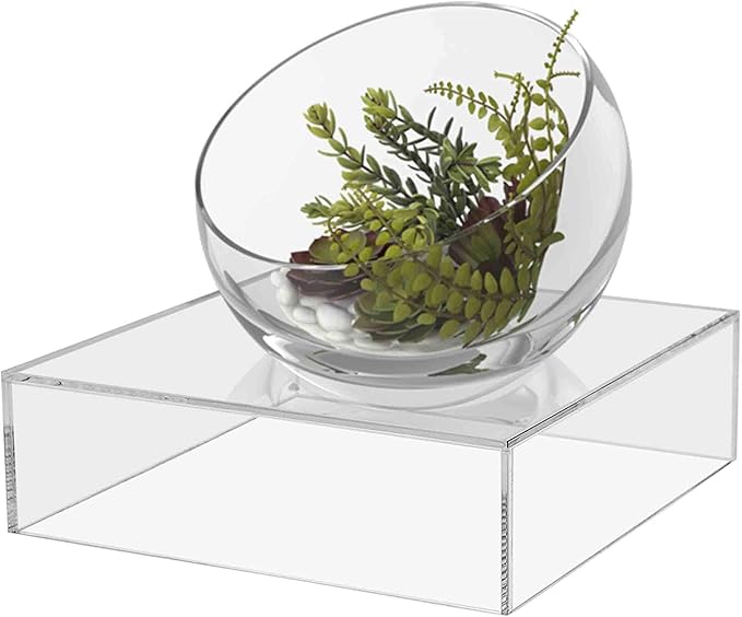 4 Pack Clear Acrylic Display Box with One Open Side No Lid 6.75" x 6.75 x 2 Versatile Plexiglass Merchandise Storage Bin or Retail Product Riser by Marketing Holders - Image 2