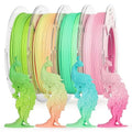 AMOLEN Matte PLA Filament 1.75mm,Bicolor Rainbow Bundle PLA, Smooth Finish Color Change 3D Printing Filament, 600m/s High-Speed Printing, 200g X 4 Pack by AMOLEN