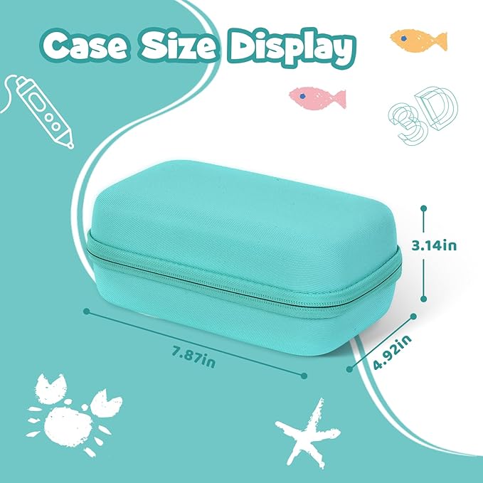 Case Compatible with 3Doodler Start+ Essentials for 3D Pen Set for Kids, Carrying Holder Fit for Printing Pens, Storage Organizer for Printing Filament Refill, Micro-USB Charger (3D-04B-Light Blue) - Image 2