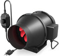iPower 4 Inch 200 CFM Exhaust Inline Duct Fan with Variable Speed Controller HVAC Blower for Indoor Grow Tents Garden Ventilation, 4", Black by iPower