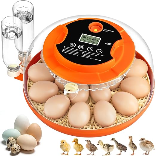 18 Egg Incubator for Chicken Eggs, Automatic Egg Turning and Humidity Control Incubator for Hatching Eggs Chicken Duck Quail Goose Peacock Turkey for Home Classroom Lab by Onsju