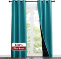 NICETOWN Peacock Teal Blackout Curtains 84 inches Long, Full Light Blocking Drapes with Black Liner for Nursery, Noise Reducing Thermal Insulated Draperies for Doorway (2 Pieces, 37" Wide Each Panel) by NICETOWN