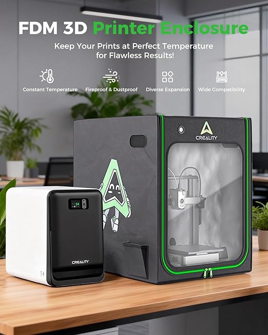 Creality 3D Printer Enclosure with LED Lighting, Constant Temperature Fireproof Dustproof Protective Cover, 700*750*900mm 3D Printer Cover for CR-10 Smart Pro/CR-10 Pro/Ender 3 S1 Plus/Ender 5 Plus - Image 2