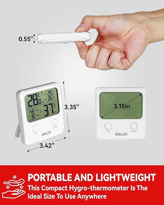 BALDR Digital Humidity Sensor & Thermometer - Indoor Room Monitor, Wireless Temperature & Humidity Gauge - Image 4