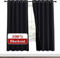 NICETOWN 100% Blackout Window Curtain Panels, Full Light Blocking Drapes with Black Liner for Nursery, 72 inches Drop Thermal Bedroom Drapes and Curtains (Black, 2 Pieces, 62 inches Wide Per Panel) by NICETOWN