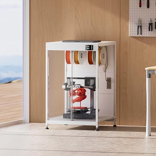 3D Printer Cabinet, 3D Printer Enclosure with Ventilation, Thermo-Hygrometer and LED Light, Effectively Noise Reduction, Fits 3D Printers Up to 23''W x 22.4''D x 25.4''H - Image 6