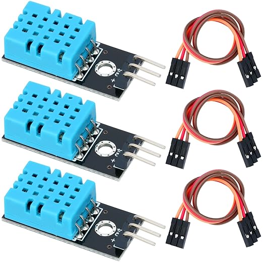 WWZMDiB DHT11 Temperature and Humidity Sensor 3.3V-5V Humidity Measure 20%-95% Temperature Measure 0-50℃ for arduino (3Pcs DHT 11) by WWZMDiB