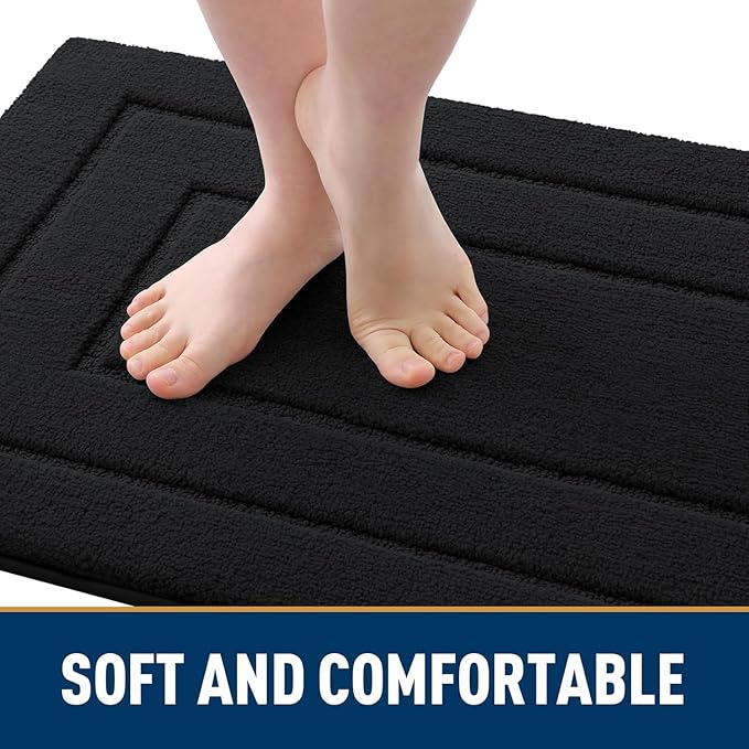 Smiry Dog Door Mat for Muddy Paws, Absorbs Moisture and Dirt, Low-Profile Entryway Mat with Non-Slip Backing, Entry Indoor Outdoor Doormat for Inside Floor (30x20 Inches, Black, Bordered) - Image 5
