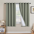 H.VERSAILTEX Linen Curtains 100% Blackout Curtains for Bedroom 63 inch Long Full Light Blocking Nature Linen Blended Window Curtains for Living Room Nickel Grommet (2 Panels, Heathered Dried Sage) by HVERSAILTEX