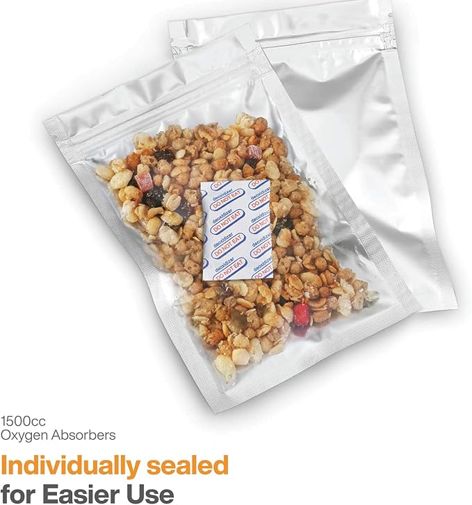 1500cc (Individually Sealed - Total 30 Count) for Food Storage, Food Grade Oxygen Absorbers Packets with Oxygen Indicator for Long Term Storage and Preservation(30 Individual Packets, 1500cc) - Image 3