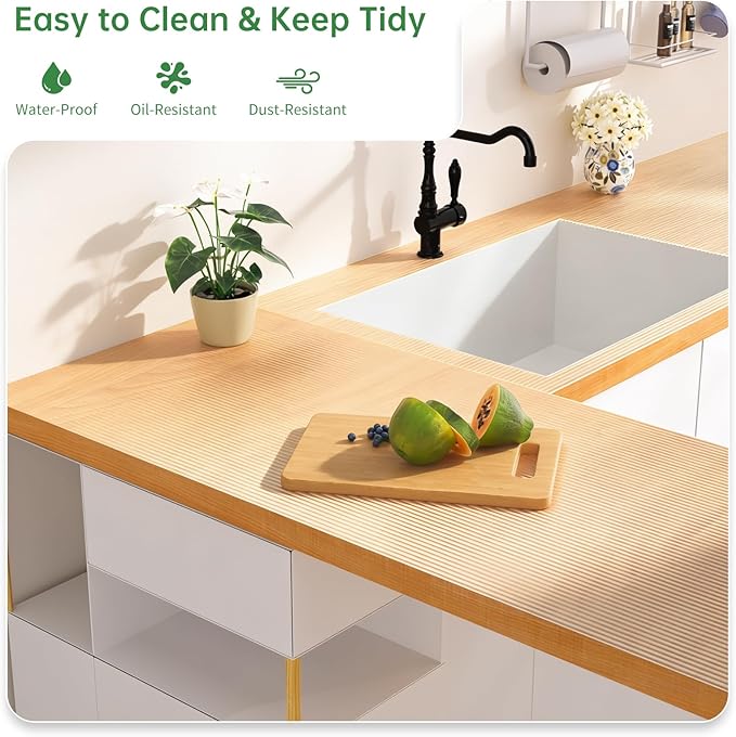 Shelf and Drawer Liner for Kitchen Cabinet, Non-Adhesive 12in x 120in Waterproof Durable Thickened EVA Material Easy-to-Cut Contact Paper Non Slip Mat for Refrigerator, Cupboard, Dresser - Image 4