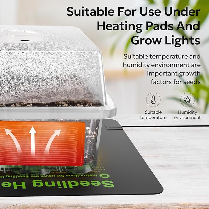 MIXC 10 Packs Seed Starter Tray Seed Starter Kit with Humidity Dome (120 Cells Total Tray) Seed Starting Trays Plant Starter Kit and Base Mini Greenhouse Germination Kit for Seeds Growing Starting - Image 2
