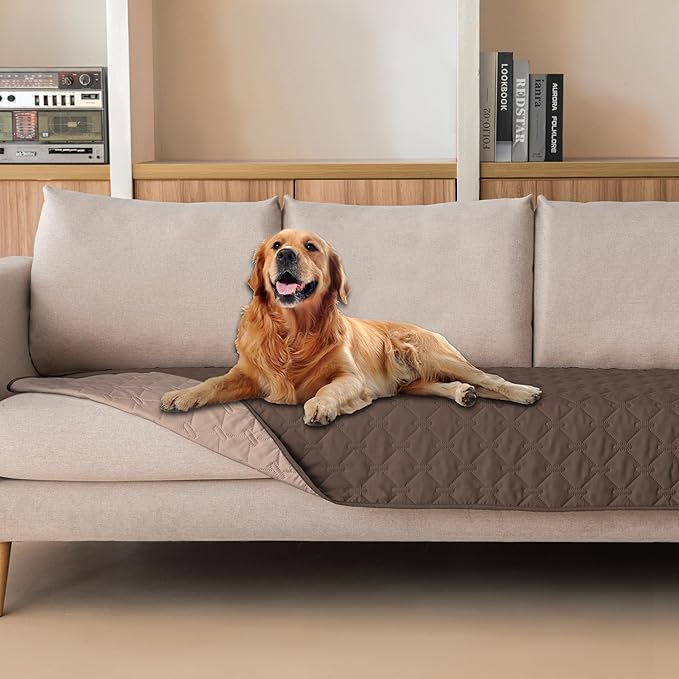 gogobunny 100% Double Sided Waterproof Dog Blanket Soft Pet Bed Cover Reversible Protect Furniture Couch Sofa Car for Puppy Cat Kids (Dark Chocolate/Light Chocolate, 30x80 Inch (Pack of 1)) by gogobunny
