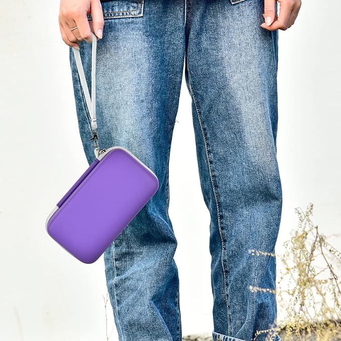 ANKHOH Organizer Case for 3Doodler Start+ Essentials 3D Pen for Kids, EVA Shell/Wrist Strap, Drop-Proof Water-Resistant, Stores for 3Doodler Pen Filament USB for Travel/Home/School (Box Only) Purple - Image 6