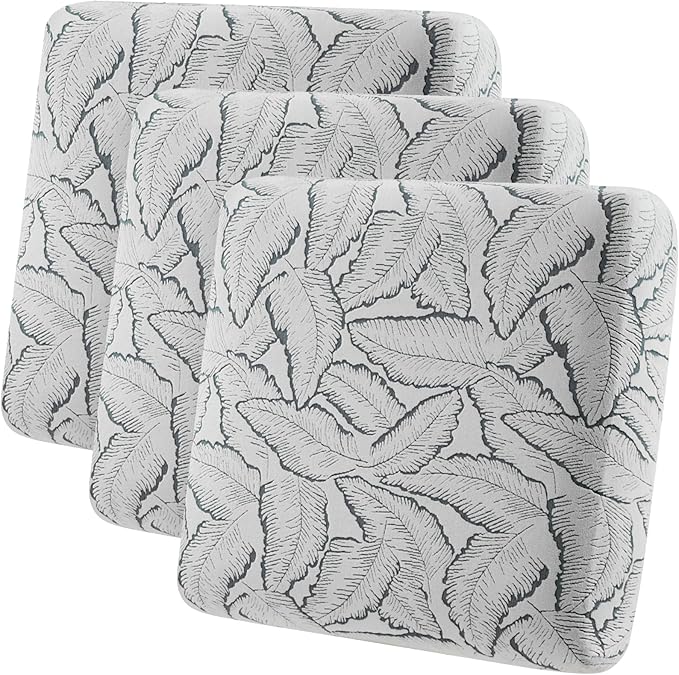 Fuloon Seat Cushion Covers, Stretch Couch Slipcovers Sofa Cushion Protective Solid Chair Slipcovers Washable Suitable for Armchair Loveseat Sofa 3 PC Dark Grey by Fuloon