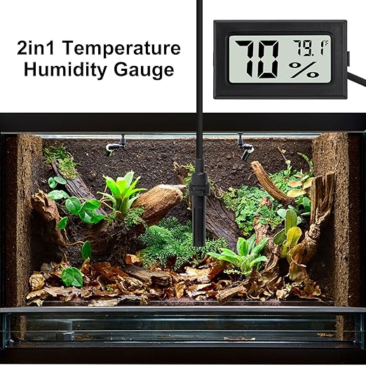 3Pcs Fahrenheit Thermometer Hygrometer Mini Digital with Probe Electronic Temperature Humidity Gauge Meters Indoor LCD Display for Humidors,Greenhouse,Garden,Incubator Reptile Terrarium - Image 6