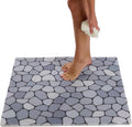 Non Slip Shower Mats for Inside Shower - Loofah Bath Mats for Shower - Shower Floor Mat Non Slip - Walk in Shower Mat Square 31x31- Textured No Suction Cup Shower Safety Mat (Blue Pebble 31x31) by ENKOSI