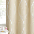 NICETOWN Blackout Curtains 90" Long 2 Panels, 52", Biscotti Beige, Foil Printed Wave Lines Energy Saving Thermal Insulated Blackout Draperies for Patio Hall Studio by NICETOWN